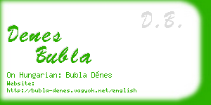 denes bubla business card